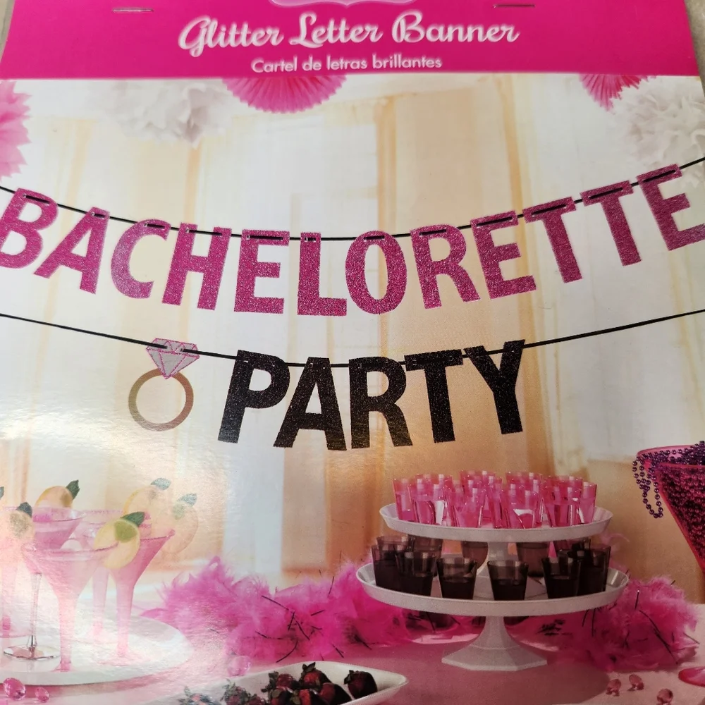 Bachelorette Party Pink And Black Banner